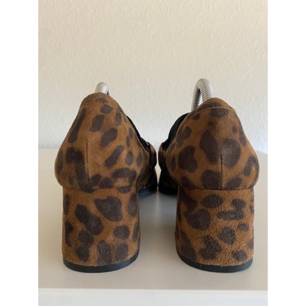 Vaneli Alroy Buckle Block Heel‎ Loafers Leopard Print Suede 2" Heel Women's 5.5M - Picture 5 of 12